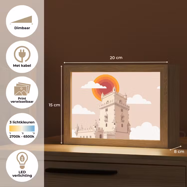 Lightbox - Wandlamp - Toren - Rivier - Architectuur - Modern - Oranje — 9