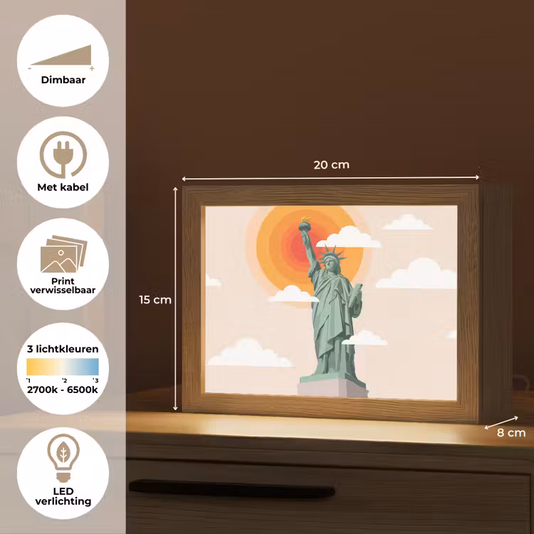 Lightbox - Wandlamp - Vrijheidsbeeld - New York - Zon - Modern — 9