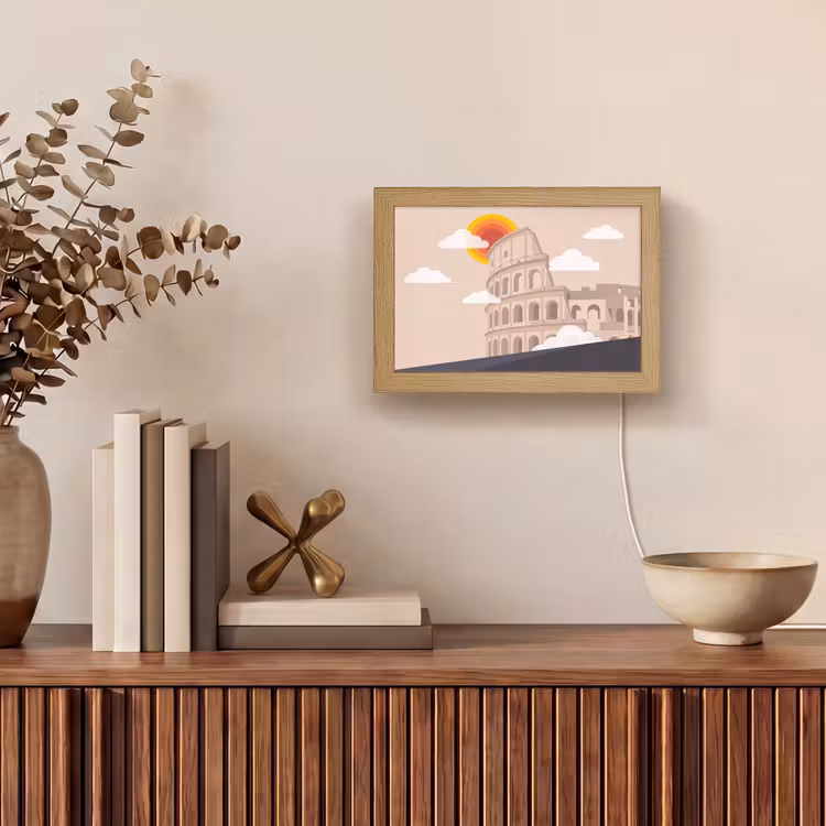 Lightbox - Wandlamp - Colosseum - Zonsopgang - Rome - Architectuur - Beige — 4