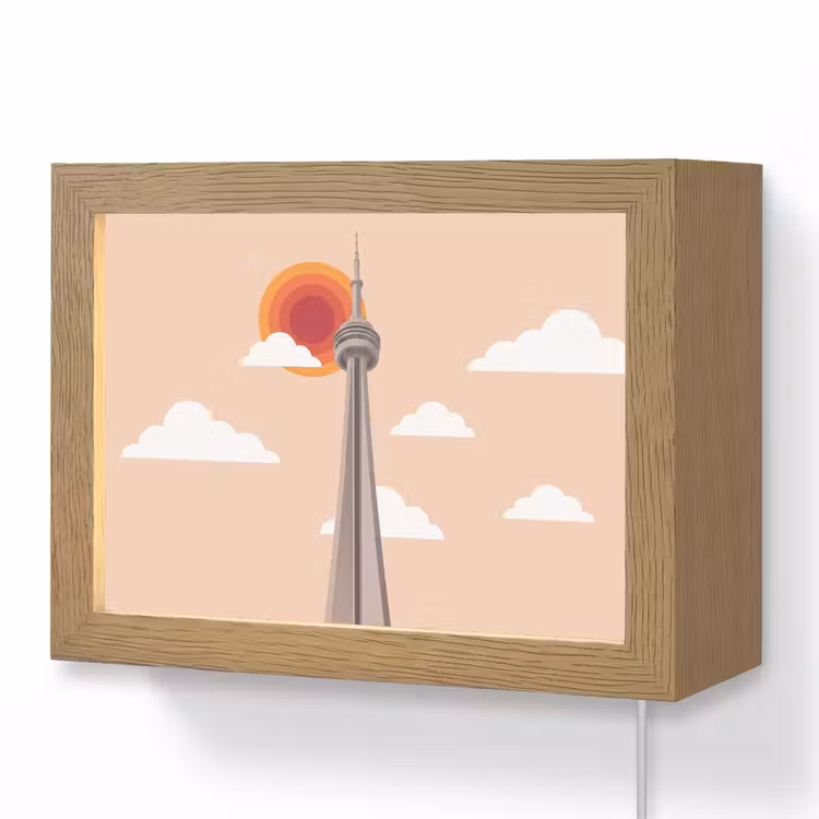 Lightbox - Wandlamp - Stad - Gebouw - Architectuur - Retro - Oranje — 1