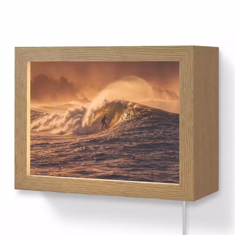 Lightbox - Wandlamp - Surfer - Golf - Oceaan - Sport - Oranje — 1