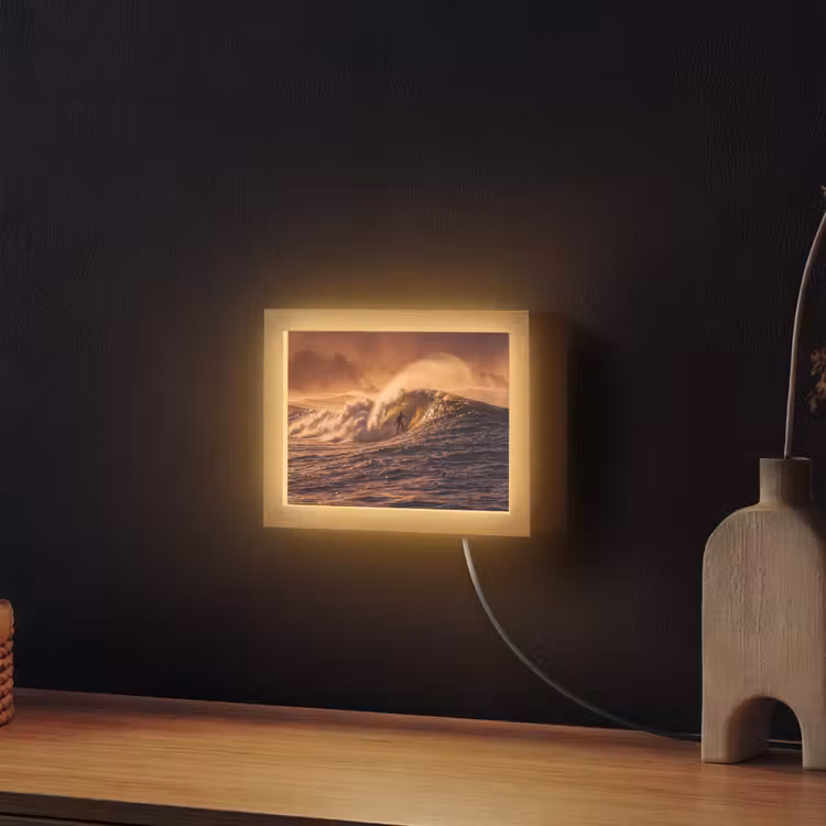 Lightbox - Wandlamp - Surfer - Golf - Oceaan - Sport - Oranje — 2