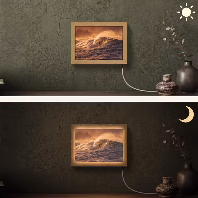 Lightbox - Wandlamp - Surfer - Golf - Oceaan - Sport - Oranje — 3