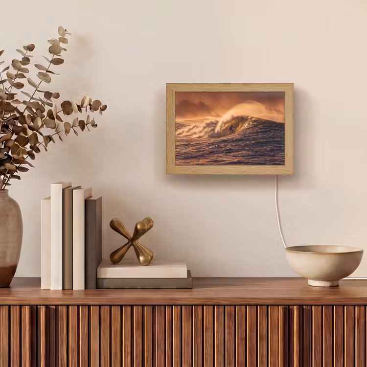 Lightbox - Wandlamp - Surfer - Golf - Oceaan - Sport - Oranje — 4