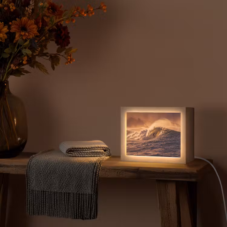 Lightbox - Wandlamp - Surfer - Golf - Oceaan - Sport - Oranje — 5