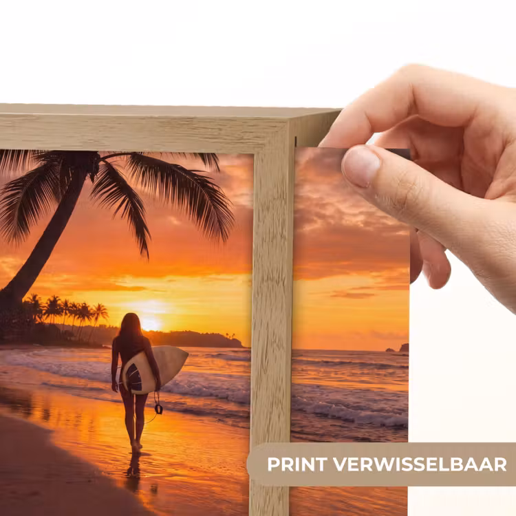 Lightbox - Wandlamp - Vrouw - Surfplank - Strand - Zonsondergang - Oranje — 6