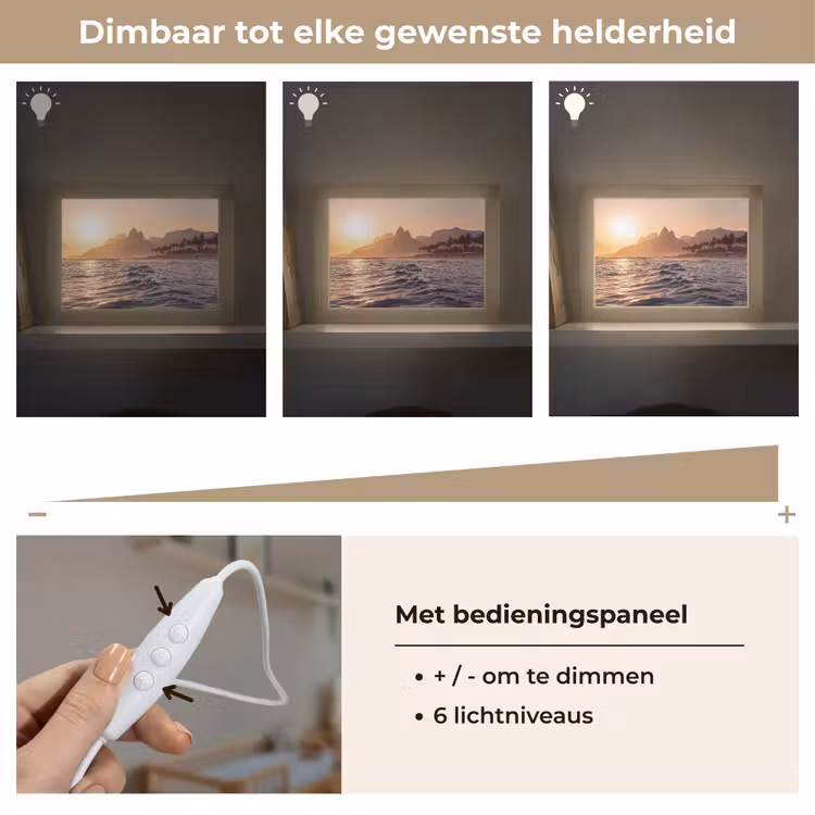 Lightbox - Wandlamp - Zee - Golven - Zonsondergang - Kust - Goud — 8