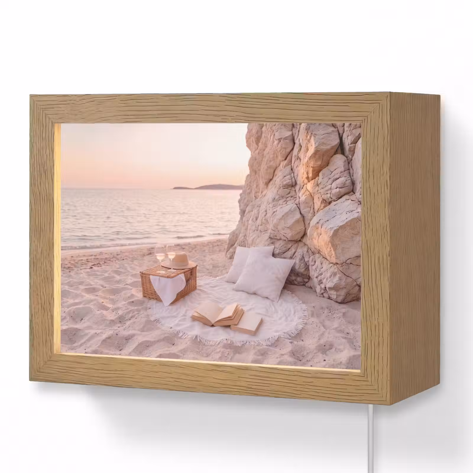 Lightbox - Wandlamp - Strand - Picknick - Zonsondergang - Zomer - Natuur — 1
