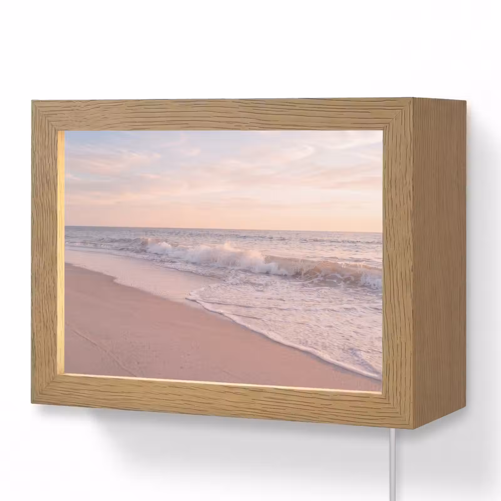Lightbox - Wandlamp - Strand - Zee - Golven - Natuur - Zonsondergang — 1
