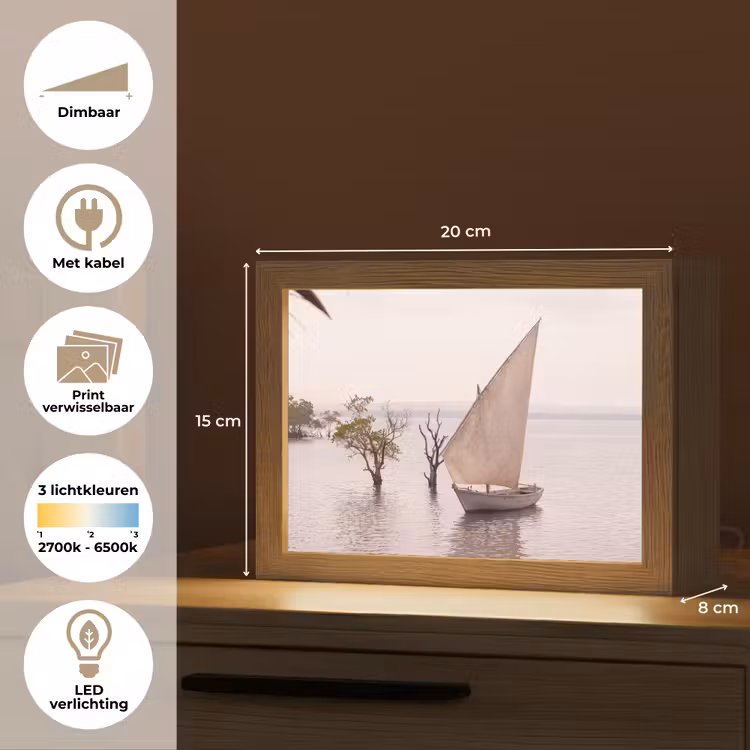 Lightbox - Wandlamp - Boot - Zeil - Water - Tropisch - Natuur — 9