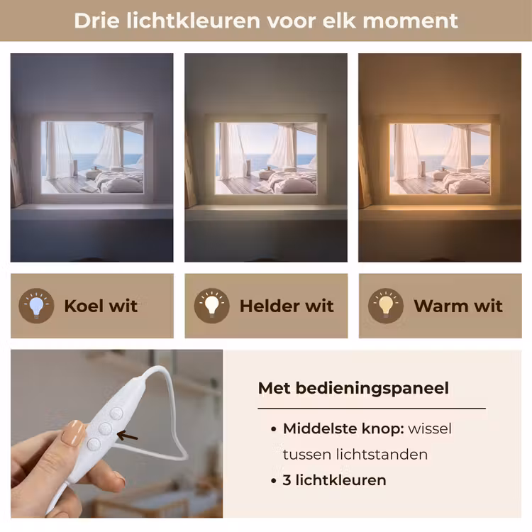 Lightbox - Wandlamp - Interieur - Zeezicht - Modern - Rust - Beige — 7