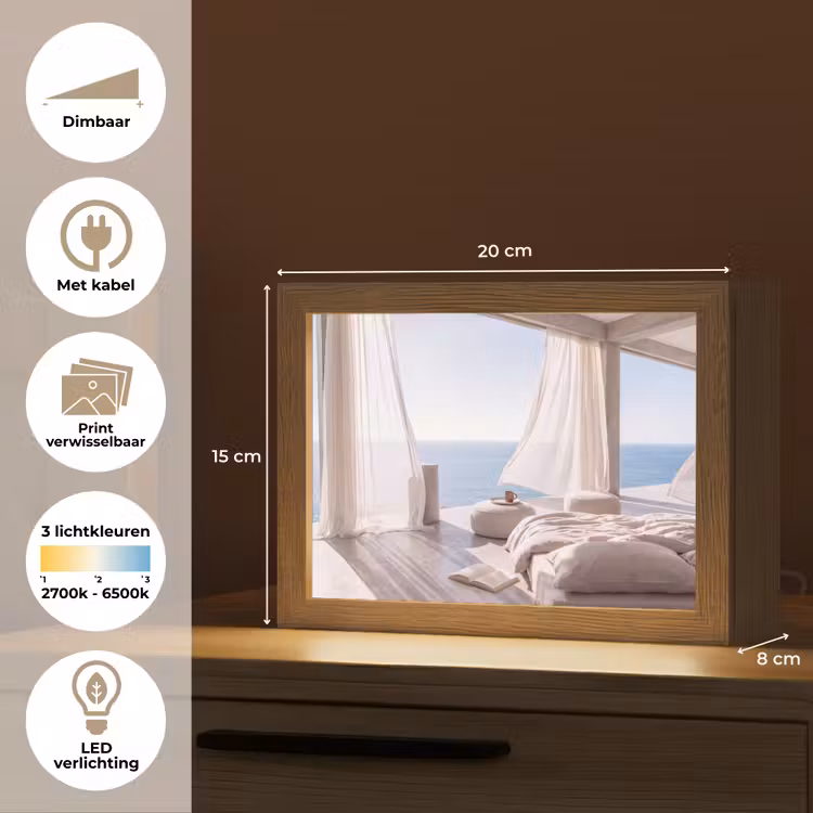 Lightbox - Wandlamp - Interieur - Zeezicht - Modern - Rust - Beige — 9
