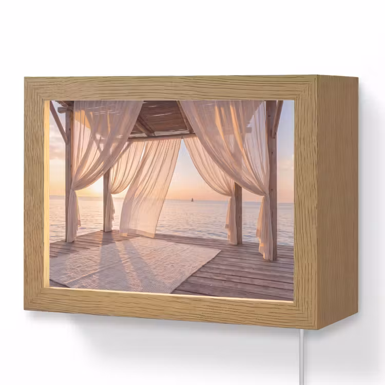 Lightbox - Wandlamp - Overkapping - Zee - Zonsondergang - Vakantie - Rust — 1