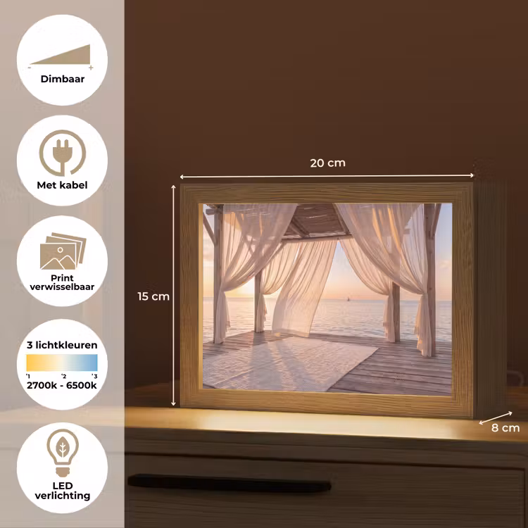 Lightbox - Wandlamp - Overkapping - Zee - Zonsondergang - Vakantie - Rust — 9
