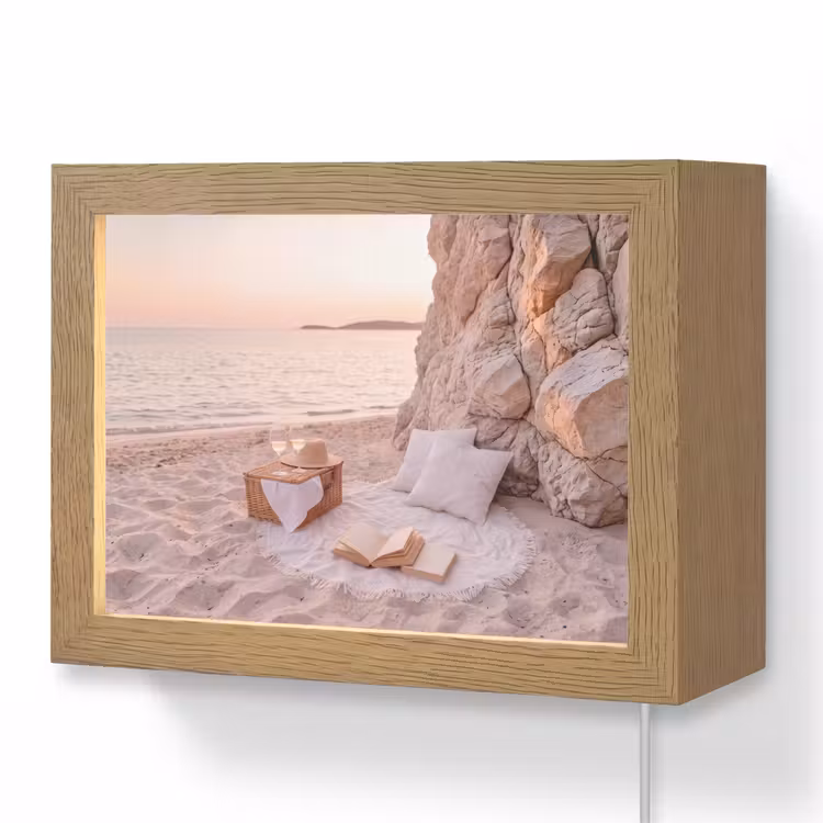 Lightbox - Wandlamp - Strand - Picknick - Zonsondergang - Zomer - Natuur — 1