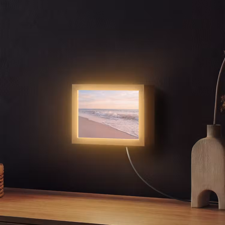 Lightbox - Wandlamp - Strand - Zee - Golven - Natuur - Zonsondergang — 2