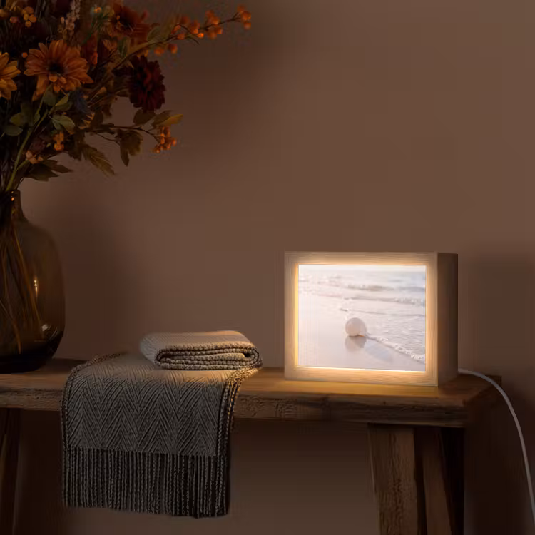 Lightbox - Wandlamp - Zeeschelp - Strand - Zee - Natuur - Beige — 5