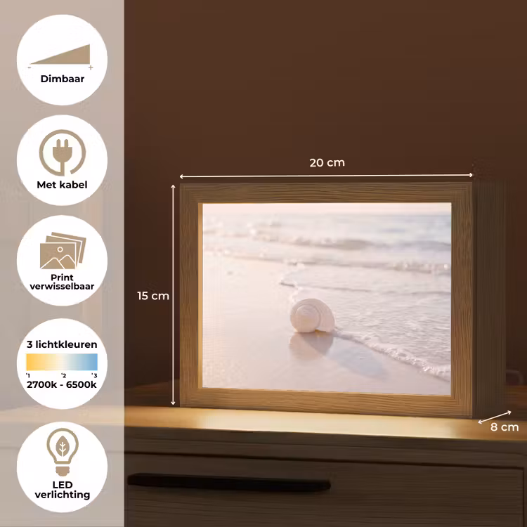 Lightbox - Wandlamp - Zeeschelp - Strand - Zee - Natuur - Beige — 9