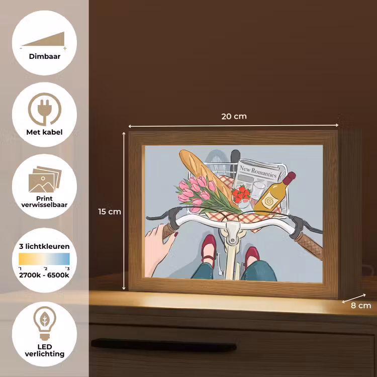 Lightbox - Wandlamp - Fiets - Picknick - Zomer - Illustratie — 9