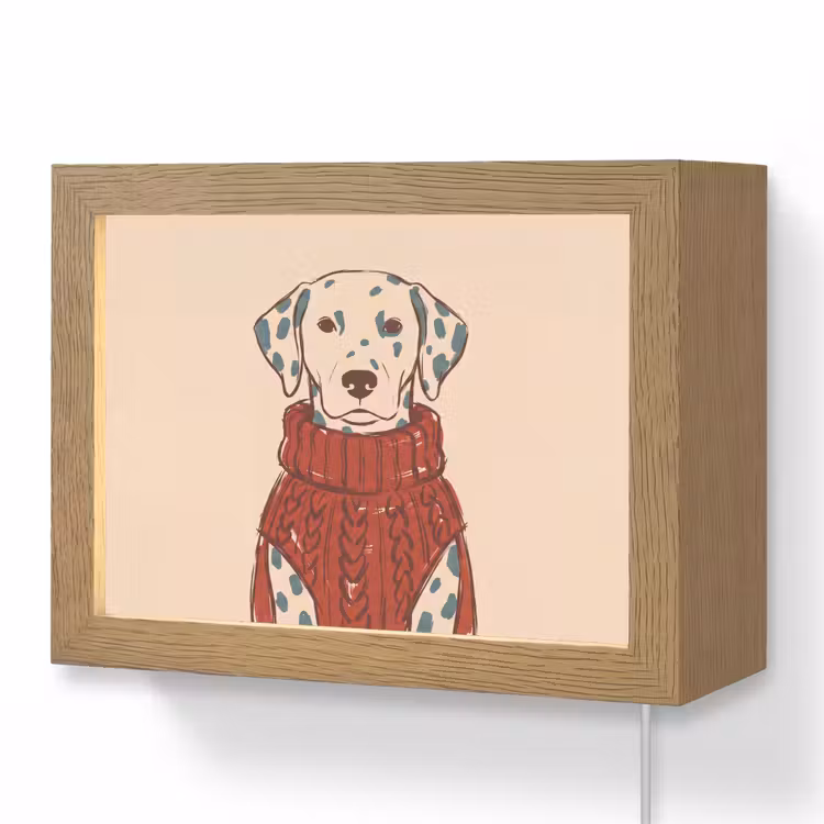 Lightbox - Wandlamp - Hond - Trui - Winter - Dieren - Rood — 1
