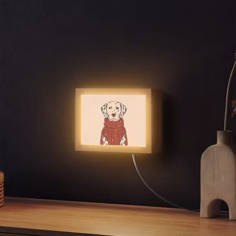 Lightbox - Wandlamp - Hond - Trui - Winter - Dieren - Rood — 2