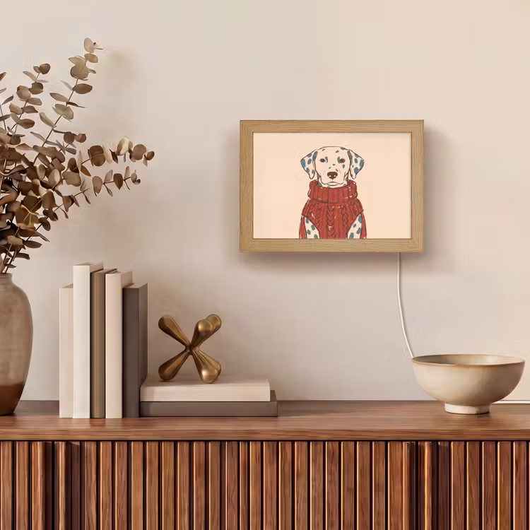 Lightbox - Wandlamp - Hond - Trui - Winter - Dieren - Rood — 4