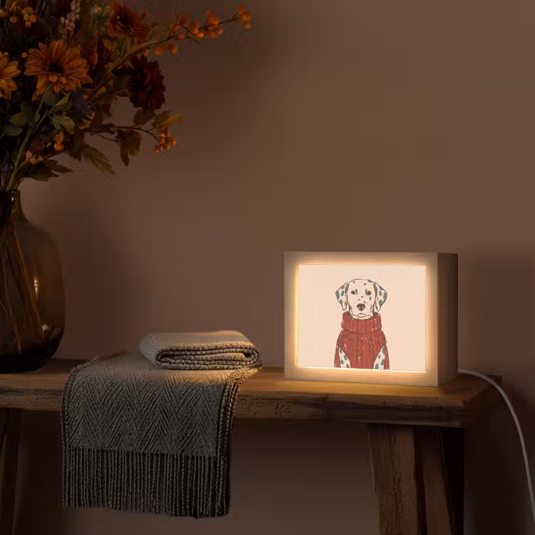 Lightbox - Wandlamp - Hond - Trui - Winter - Dieren - Rood — 5