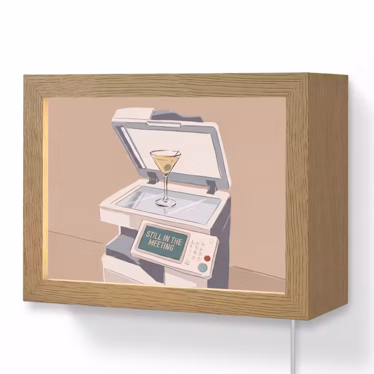 Lightbox - Wandlamp - Kantoor - Drank - Humor - Illustratie — 1