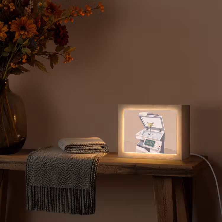 Lightbox - Wandlamp - Kantoor - Drank - Humor - Illustratie — 5