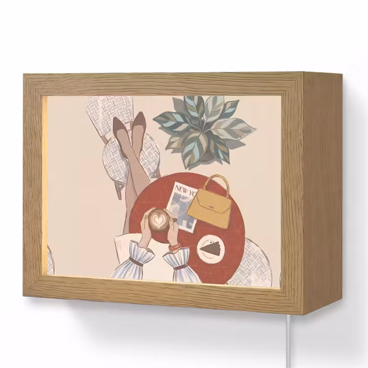 Lightbox - Wandlamp - Mensen - Cafe - Koffie - Stadsleven - Modern — 1