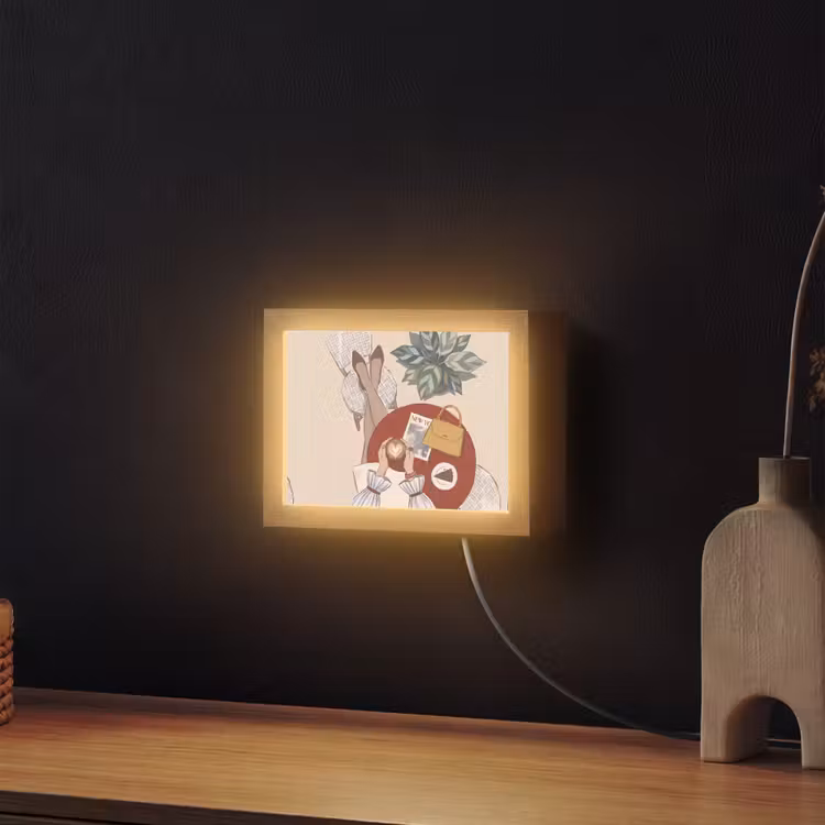 Lightbox - Wandlamp - Mensen - Cafe - Koffie - Stadsleven - Modern — 2