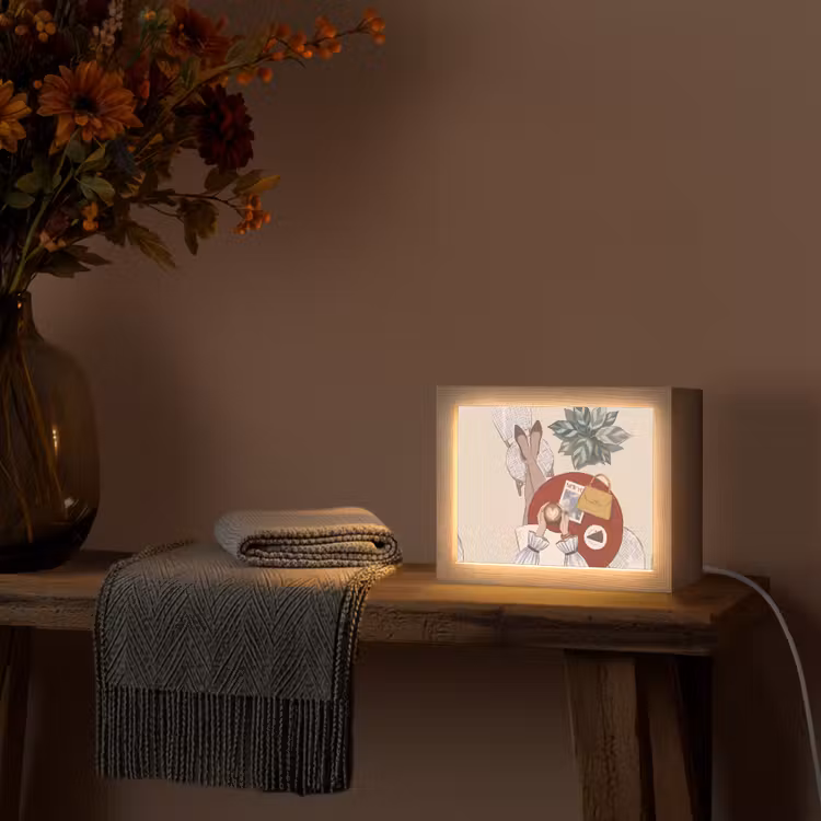 Lightbox - Wandlamp - Mensen - Cafe - Koffie - Stadsleven - Modern — 5