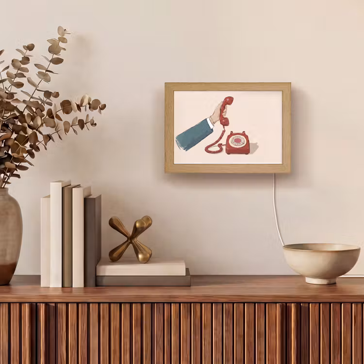 Lightbox - Wandlamp - Telefoon - Hand - Vintage - Communicatie - Rood — 4