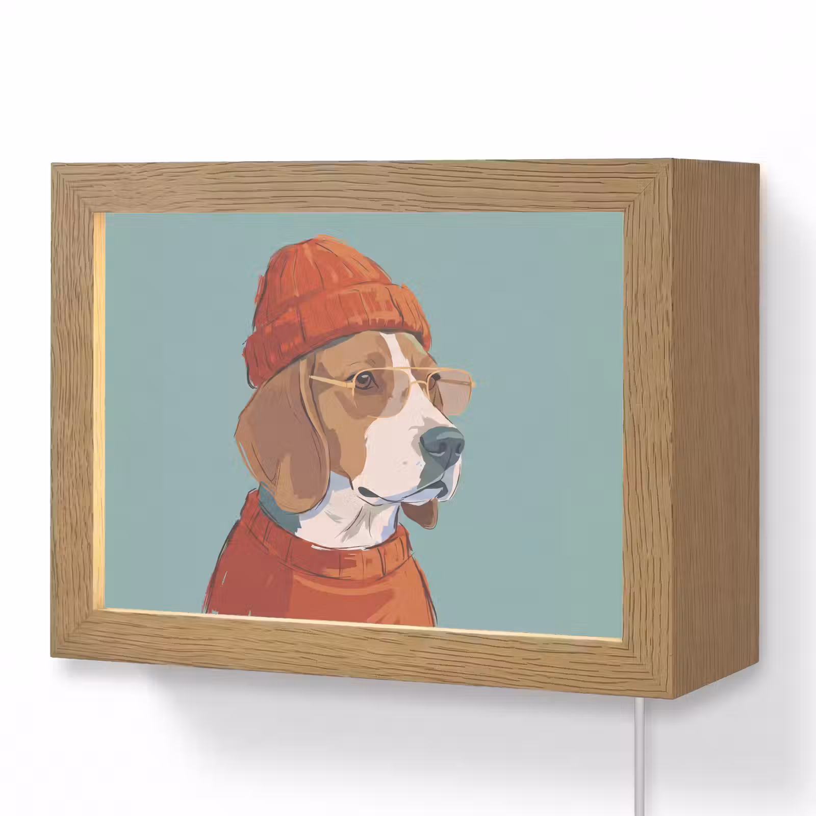 Lightbox - Wandlamp - Hond - Beanie - Zonnebril - Dieren - Modern — 1