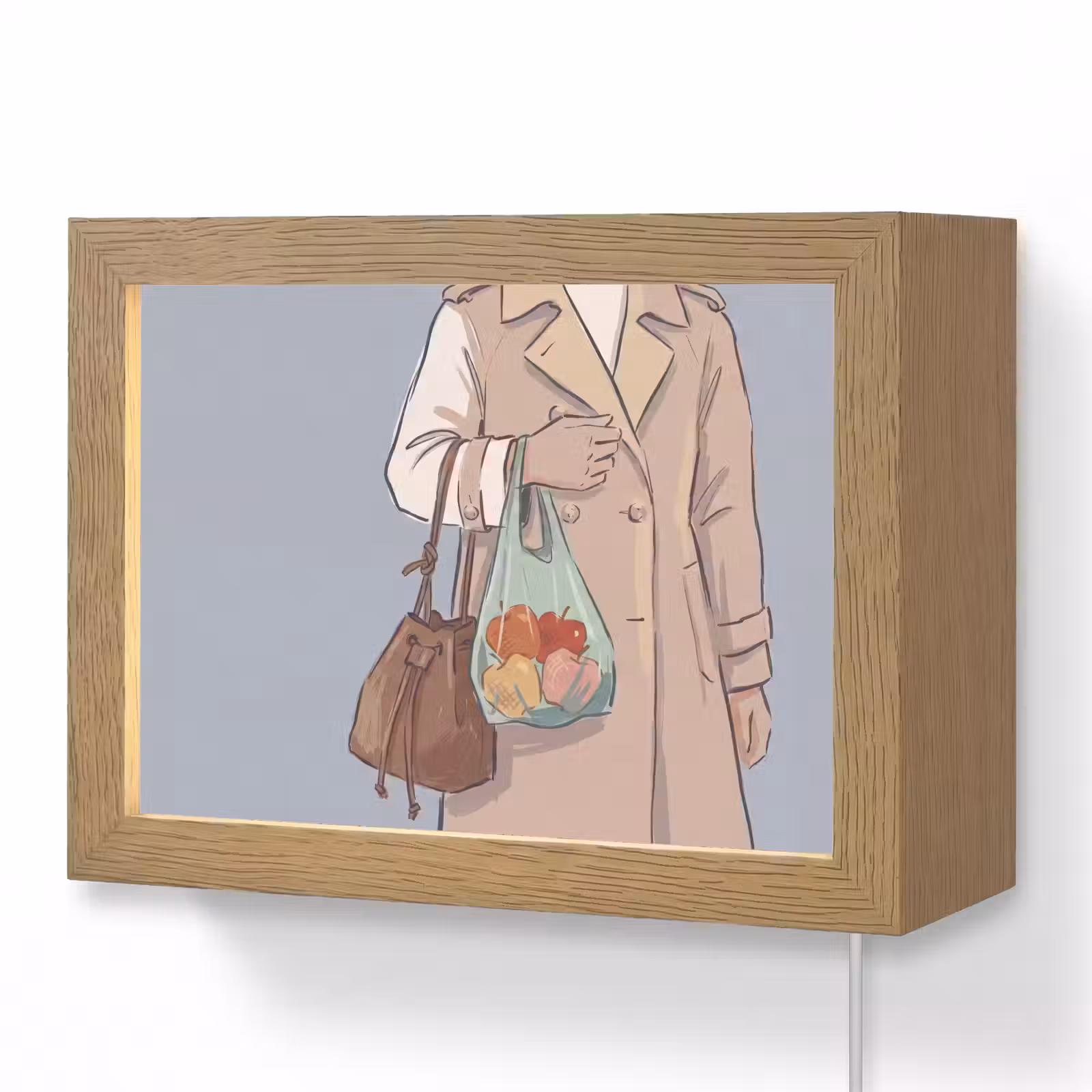 Lightbox - Wandlamp - Mensen - Boodschappen - Stadsleven - Modern - Kleurrijk — 1
