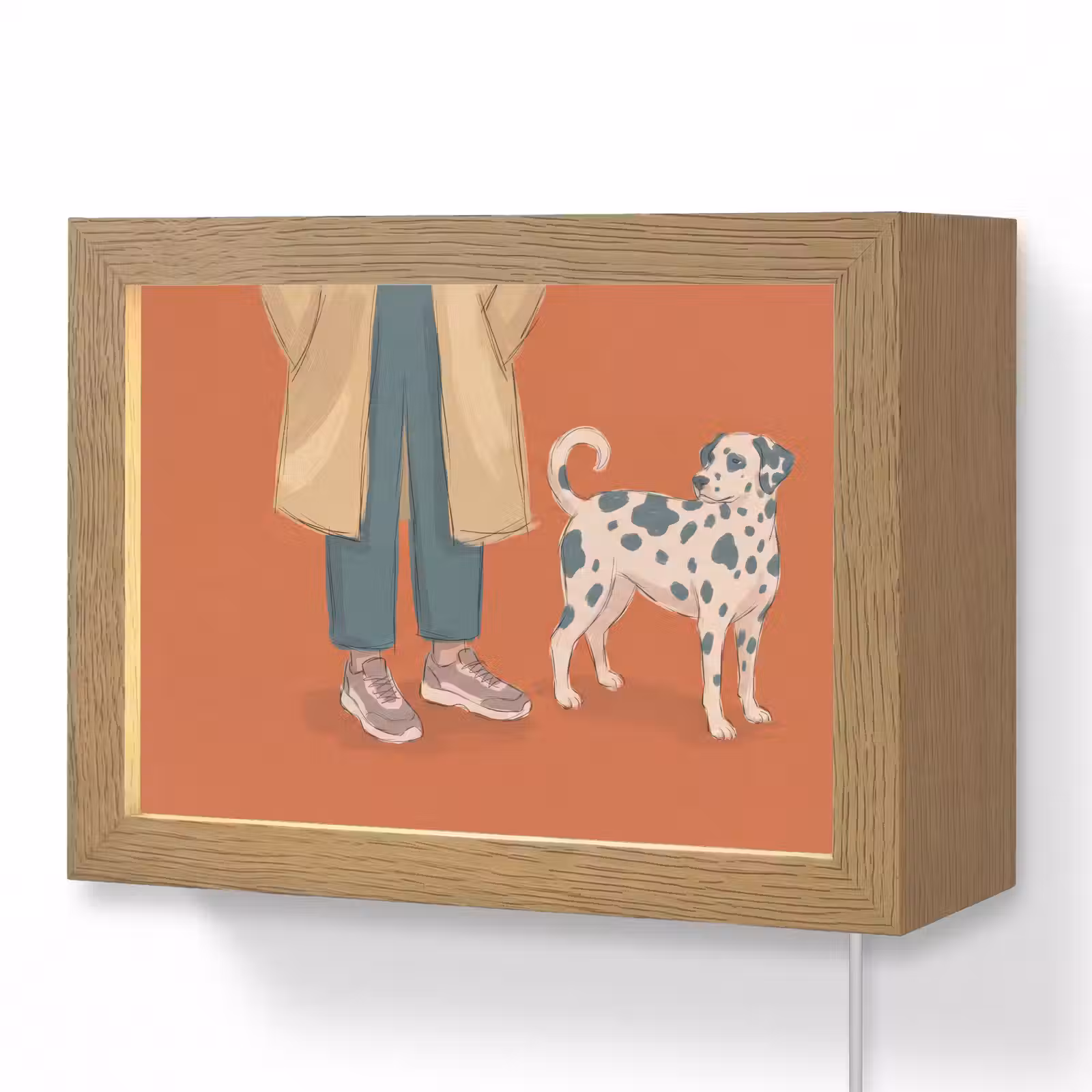 Lightbox - Wandlamp - Persoon - Hond - Dieren - Illustratie - Modern — 1