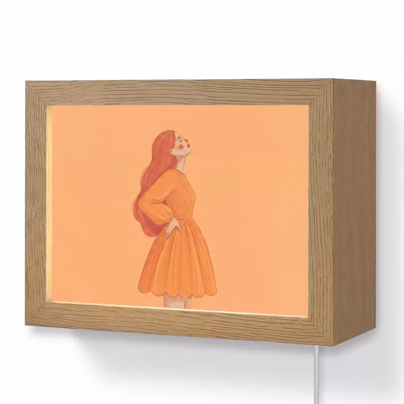 Lightbox - Wandlamp - Vrouw - Profiel - Mensen - Modern - Oranje — 1