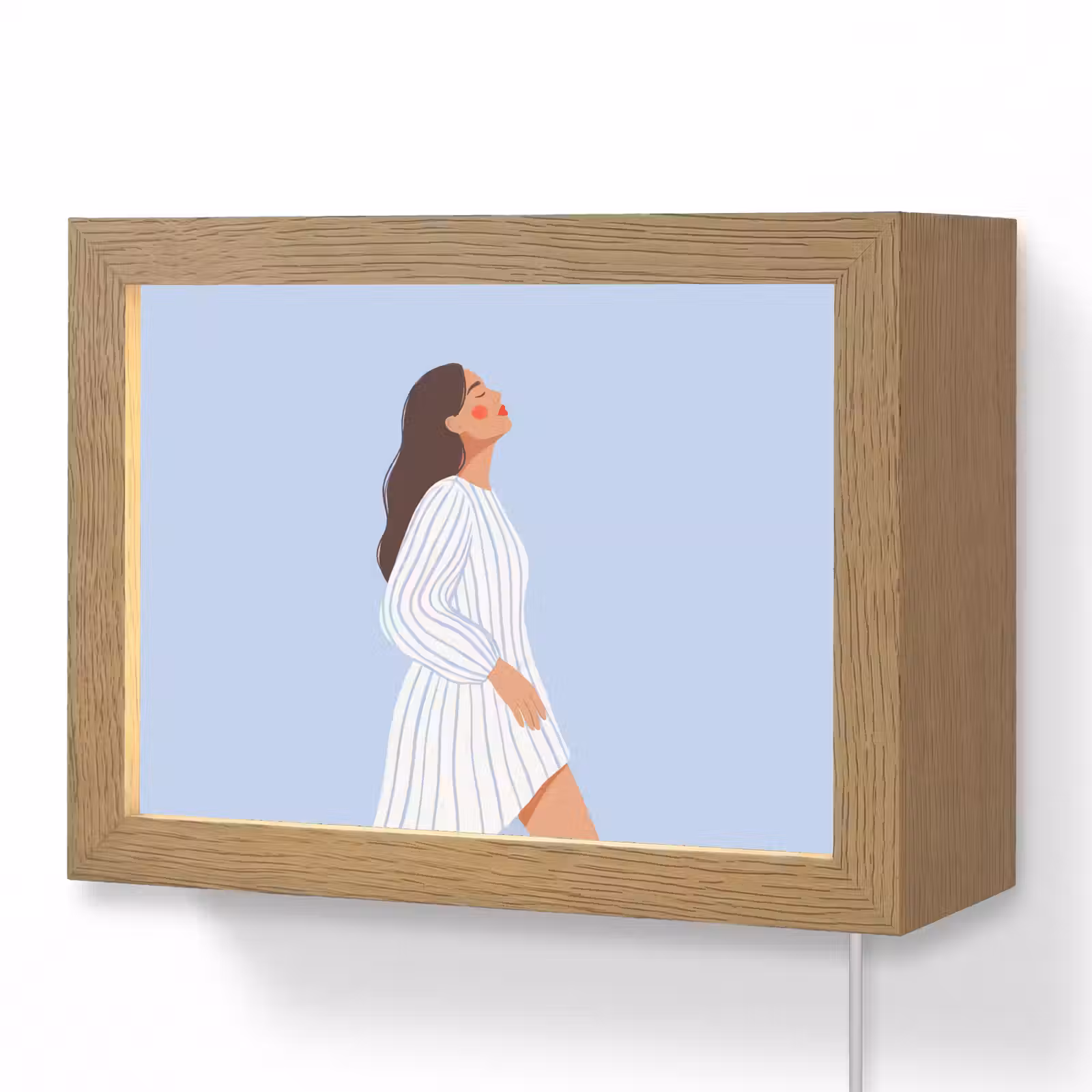 Lightbox - Wandlamp - Vrouw - Profiel - Rust - Modern - Illustratie — 1