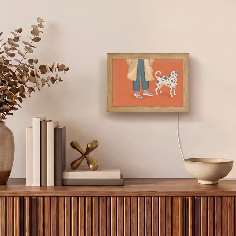 Lightbox - Wandlamp - Persoon - Hond - Dieren - Illustratie - Modern — 4