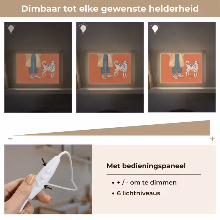 Lightbox - Wandlamp - Persoon - Hond - Dieren - Illustratie - Modern — 8
