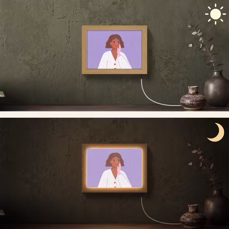 Lightbox - Wandlamp - Vrouw - Gezicht - Mensen - Abstract - Kleurrijk — 3