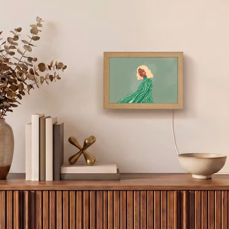 Lightbox - Wandlamp - Vrouw - Portret - Illustratie - Modern - Groen — 4