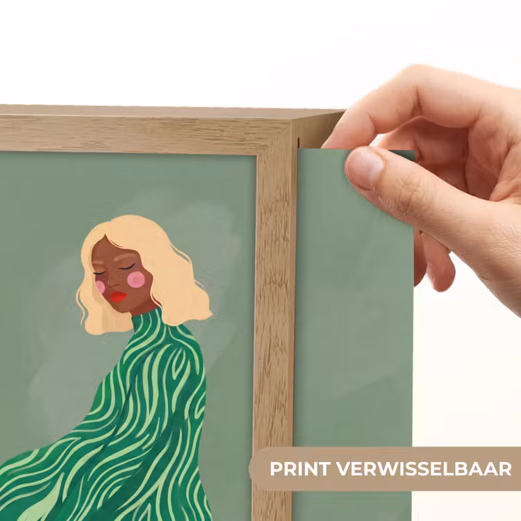 Lightbox - Wandlamp - Vrouw - Portret - Illustratie - Modern - Groen — 6