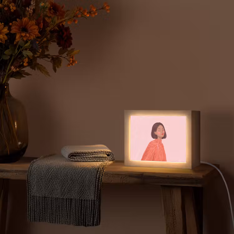 Lightbox - Wandlamp - Vrouw - Portret - Modern - Kunst - Roze — 5