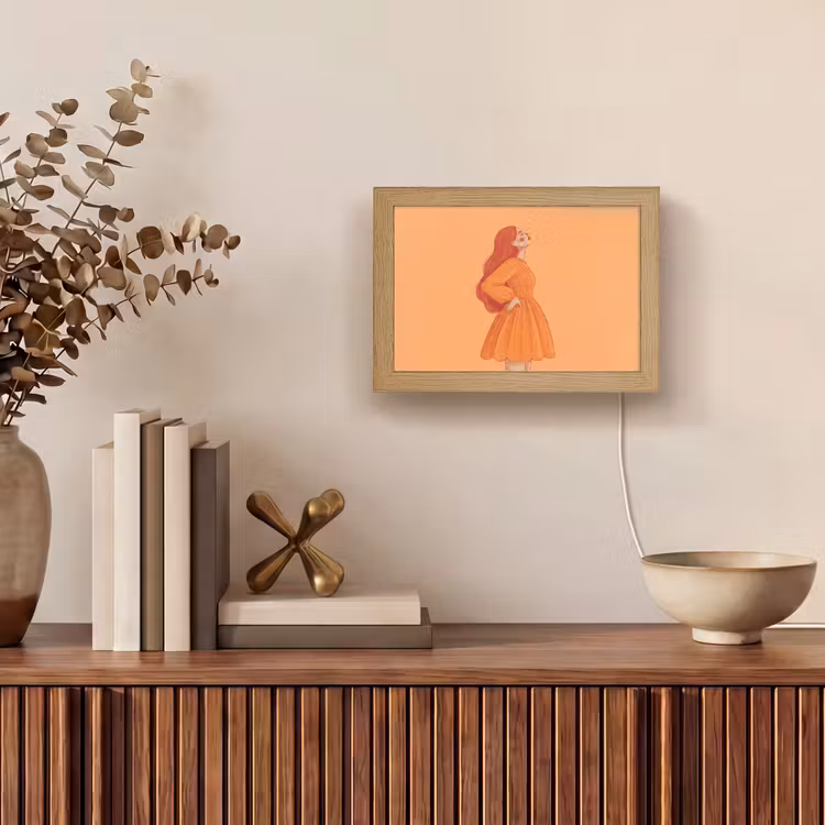 Lightbox - Wandlamp - Vrouw - Profiel - Mensen - Modern - Oranje — 4