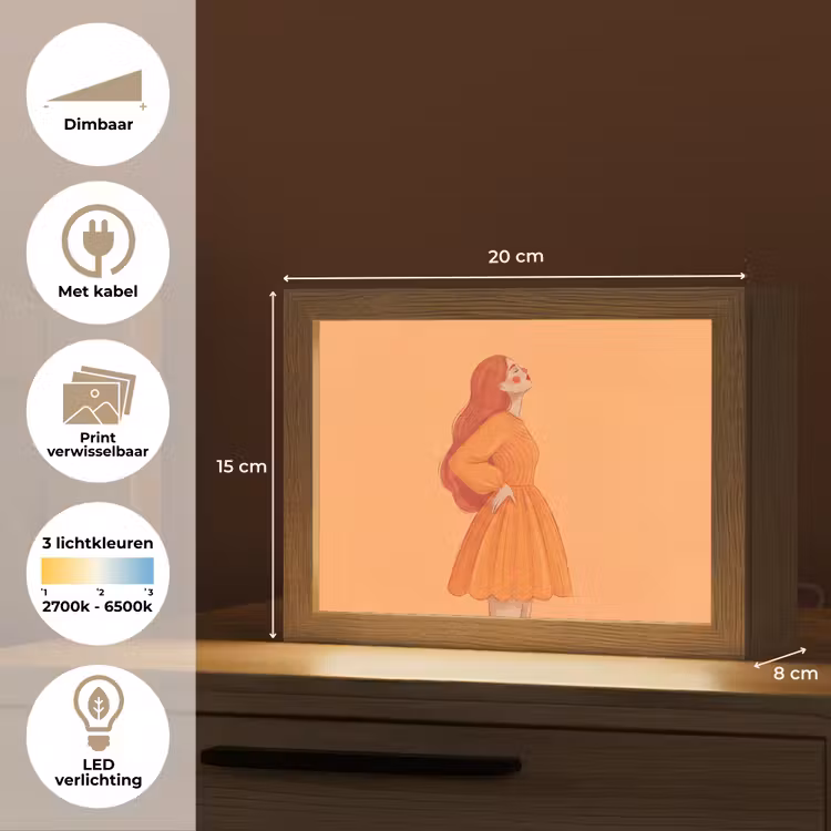 Lightbox - Wandlamp - Vrouw - Profiel - Mensen - Modern - Oranje — 9