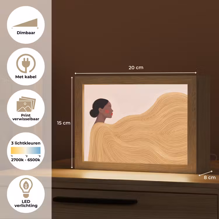 Lightbox - Wandlamp - Vrouw - Profiel - Modern - Abstract - Kunst — 9
