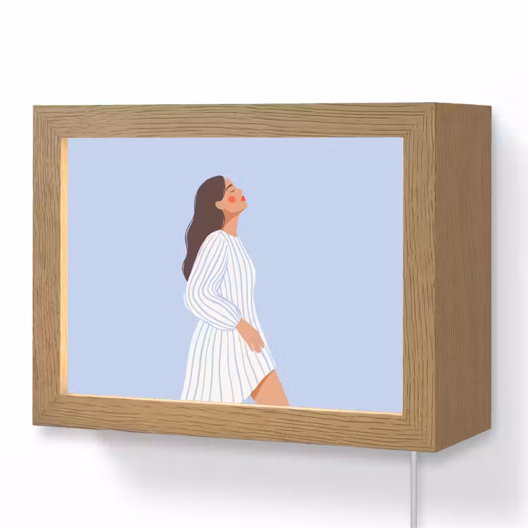 Lightbox - Wandlamp - Vrouw - Profiel - Rust - Modern - Illustratie — 1