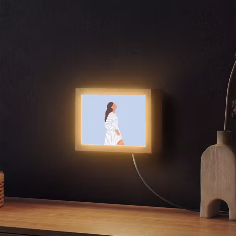 Lightbox - Wandlamp - Vrouw - Profiel - Rust - Modern - Illustratie — 2
