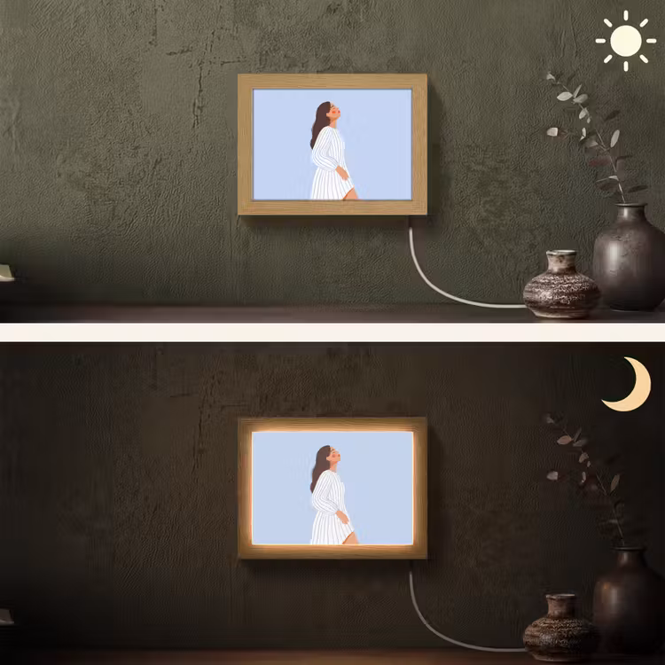 Lightbox - Wandlamp - Vrouw - Profiel - Rust - Modern - Illustratie — 3